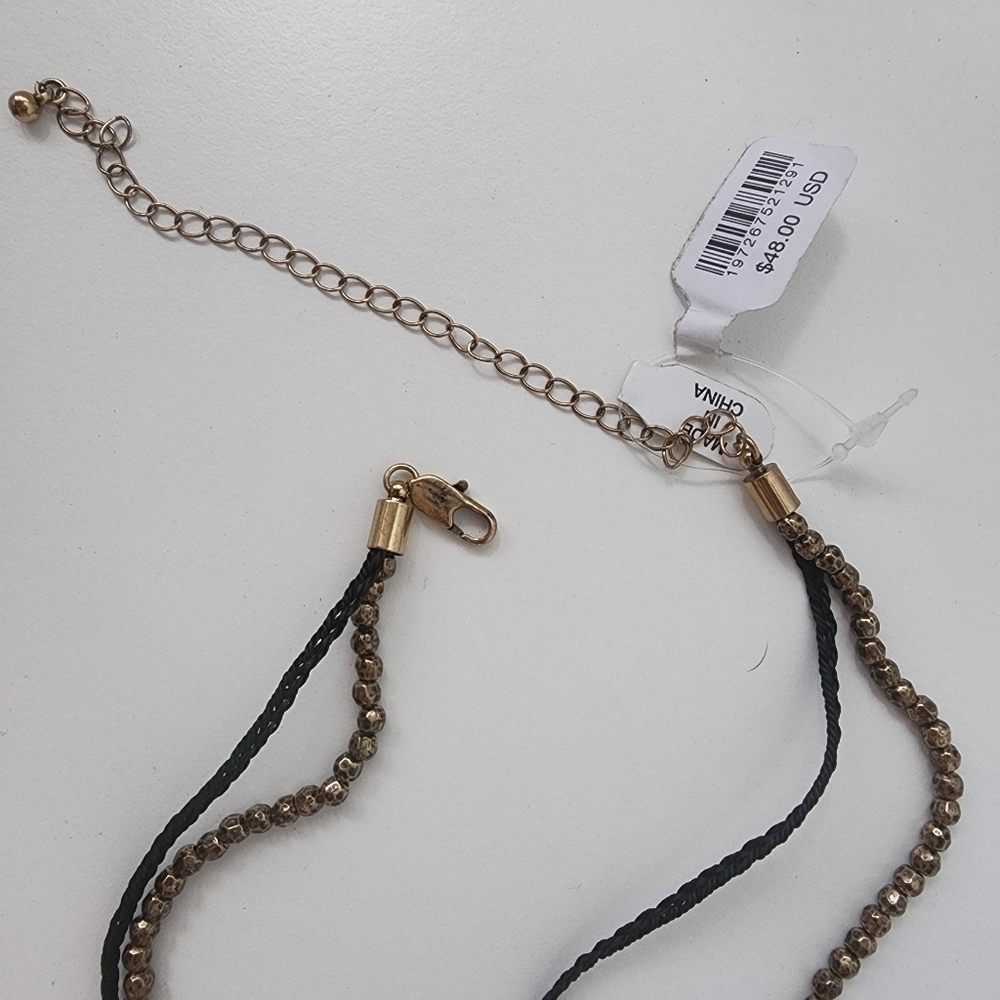 NWT Free People Brandy Pendant Necklace Black Brow Gold - Picture 6 of 8